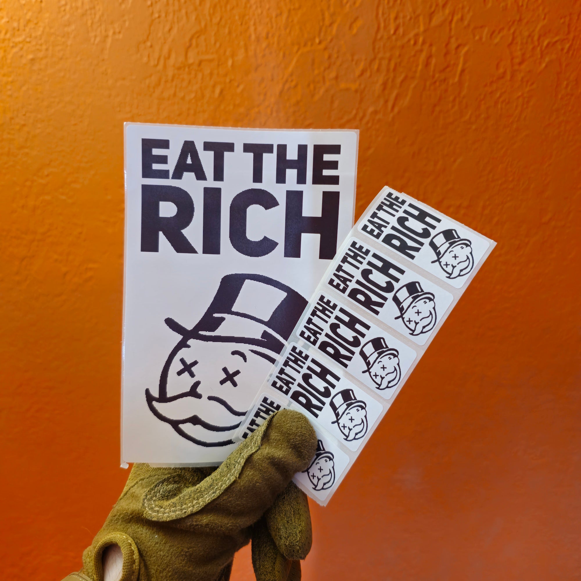 Eat the Rich Protest Slap Sticker