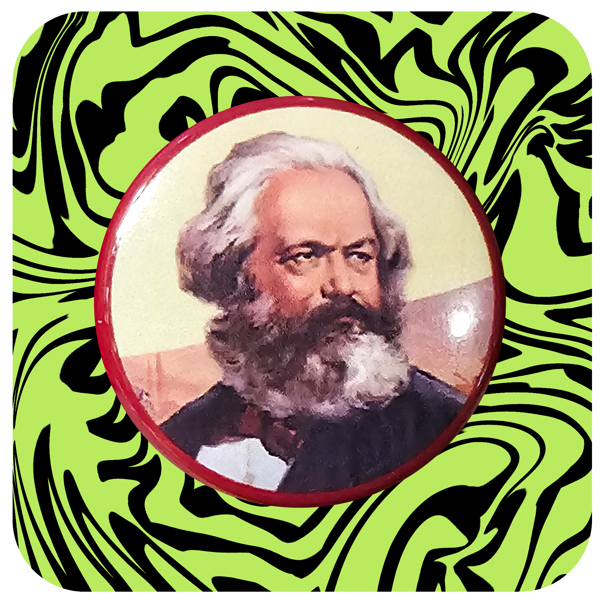 Marx CPC Propaganda Portrait #1 Button