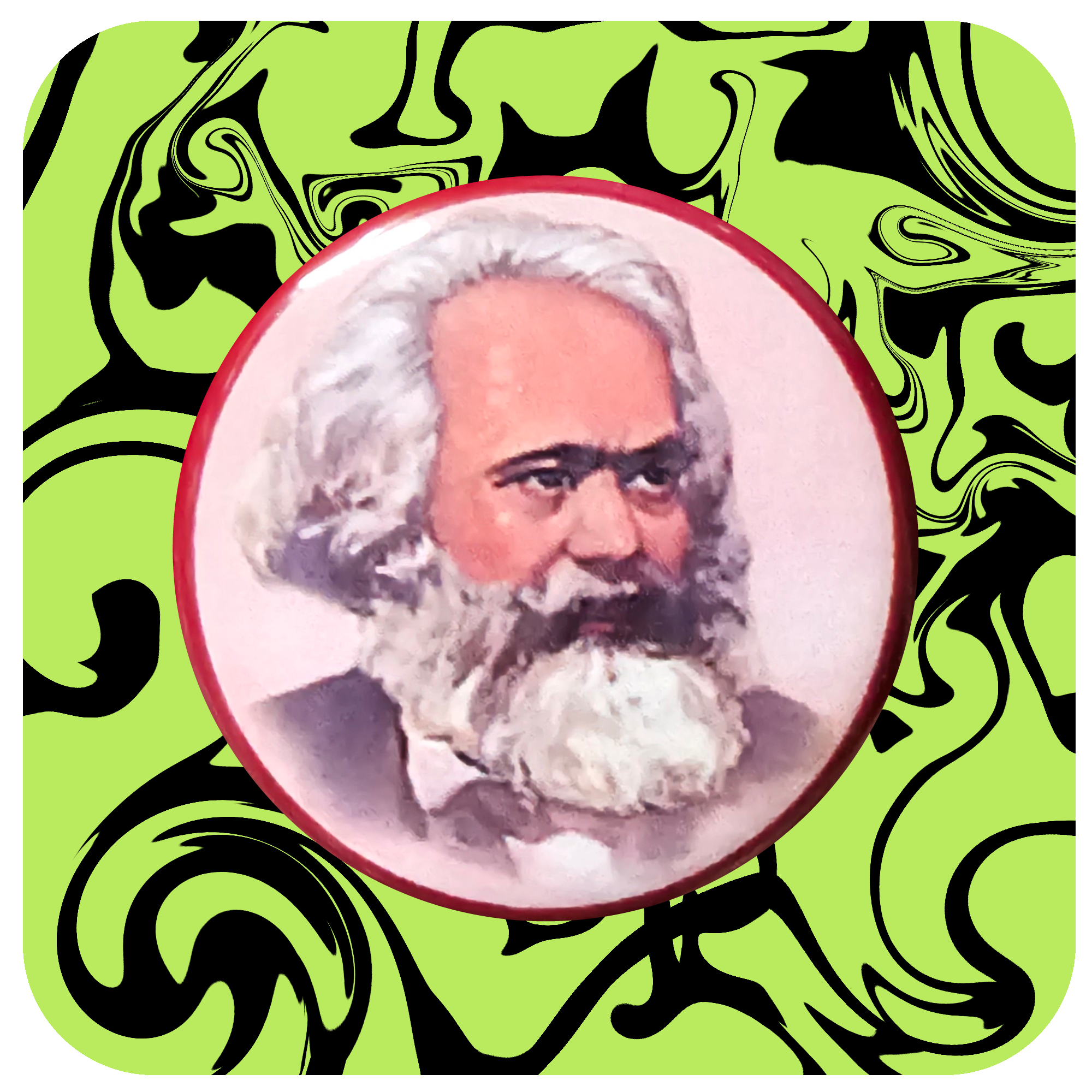 Marx CPC Propaganda Portrait #2 Button