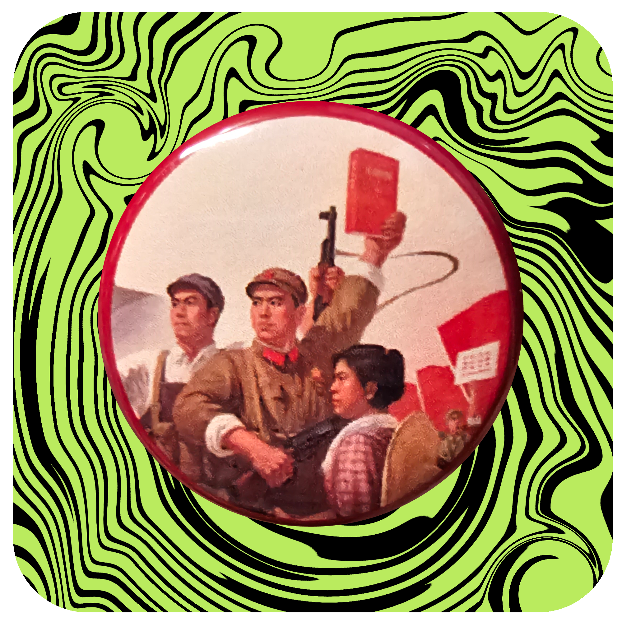 Overthrow American Imperialism Mao Button