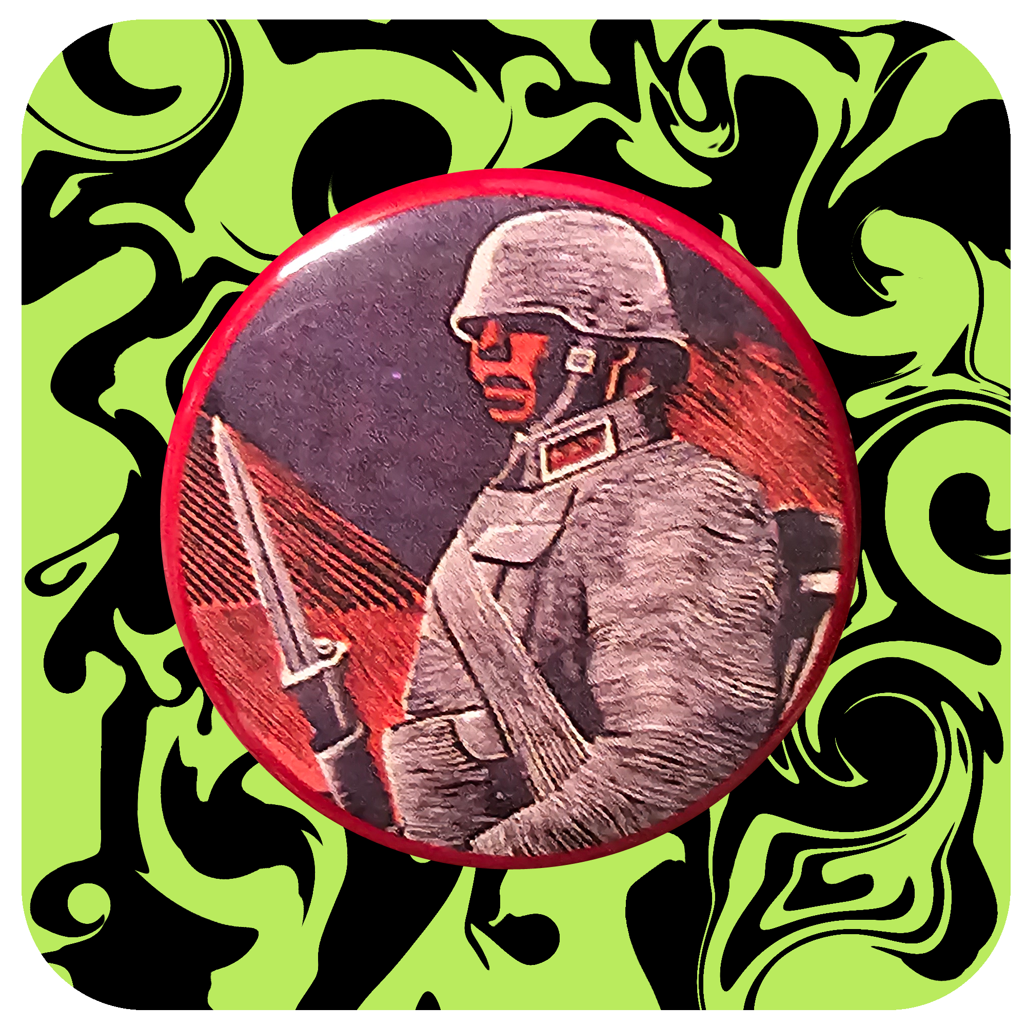 Great Wall Soldier Mao Button