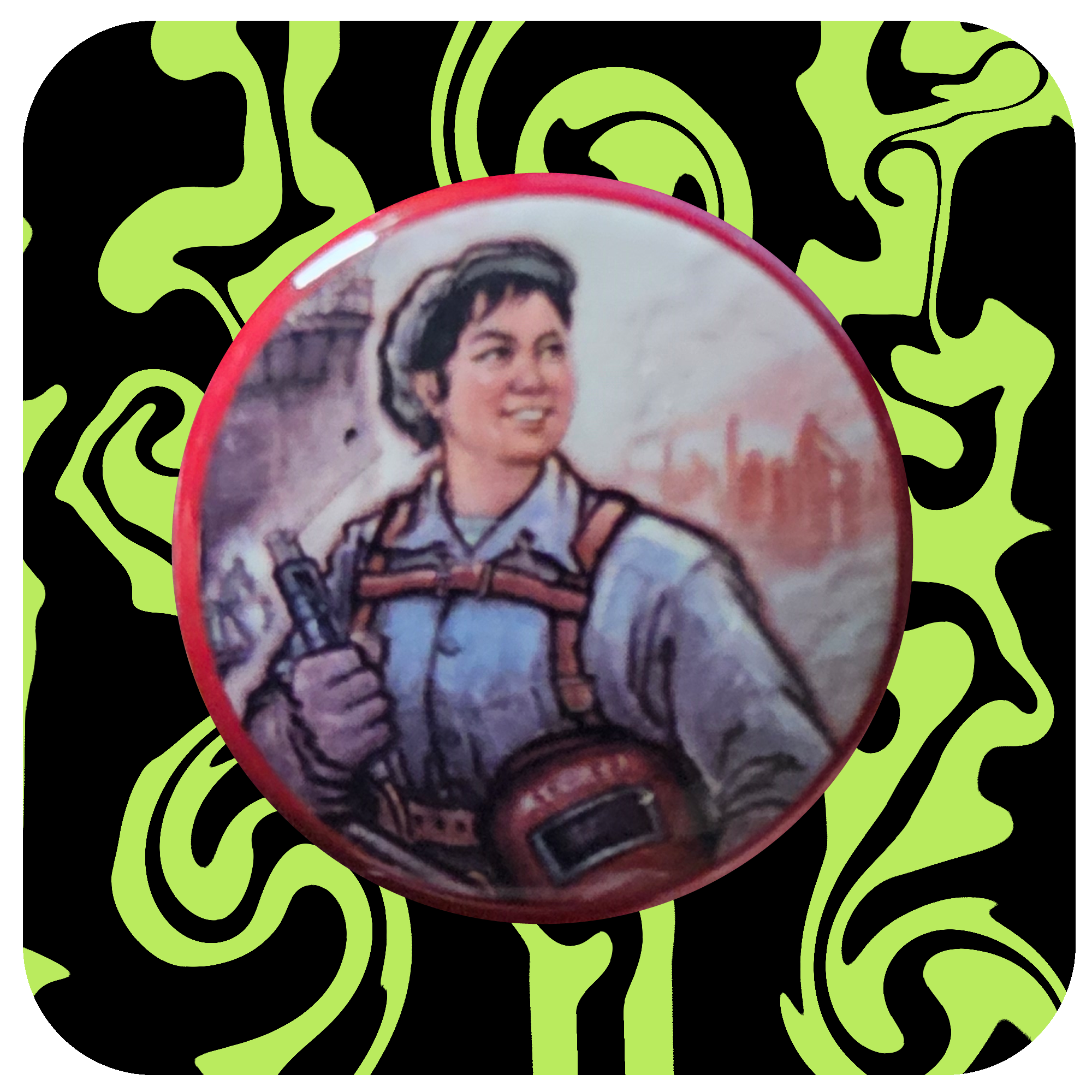 Woman Welders Mao Button
