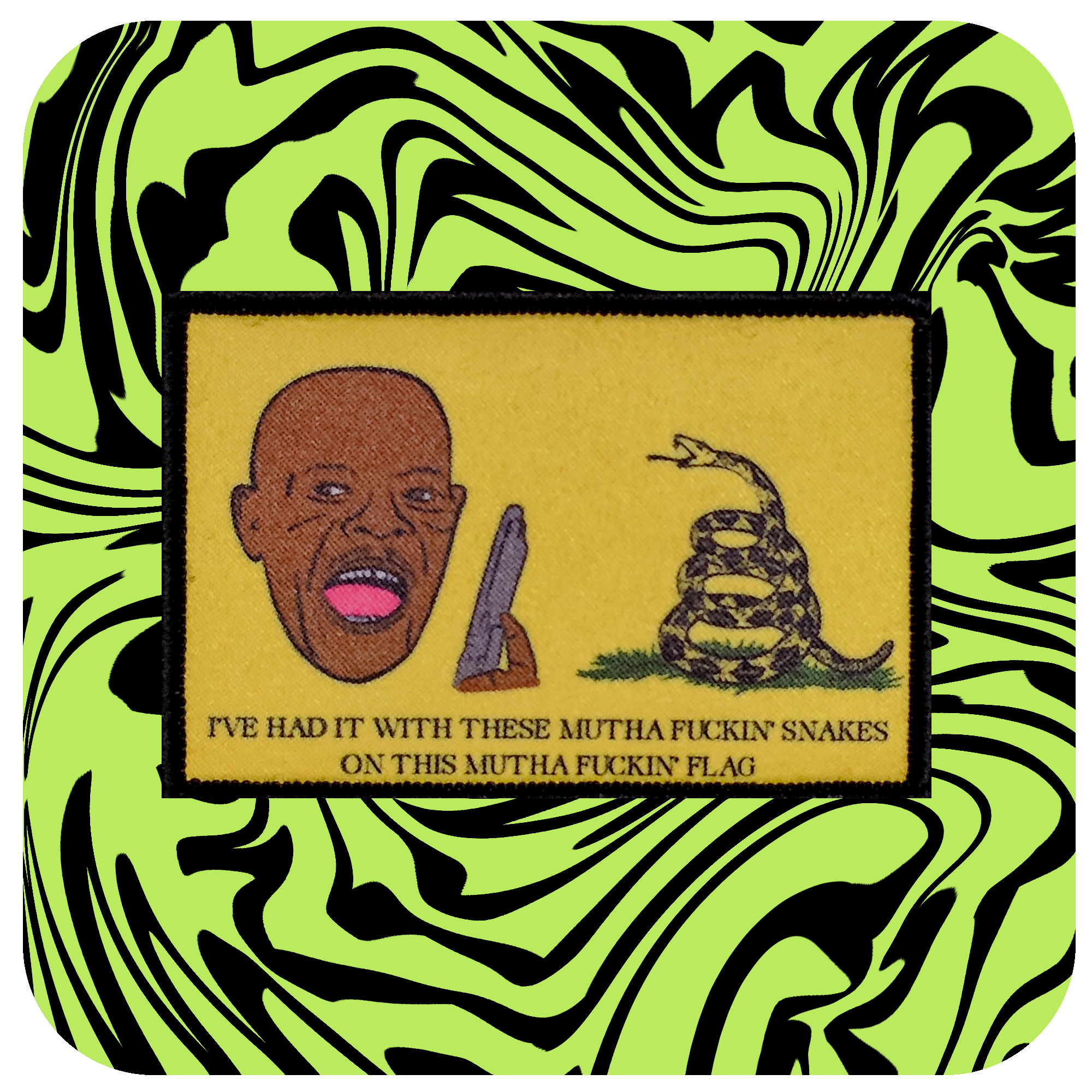 Sam L Jackson Gadsden Flag 3x2 Morale Patch