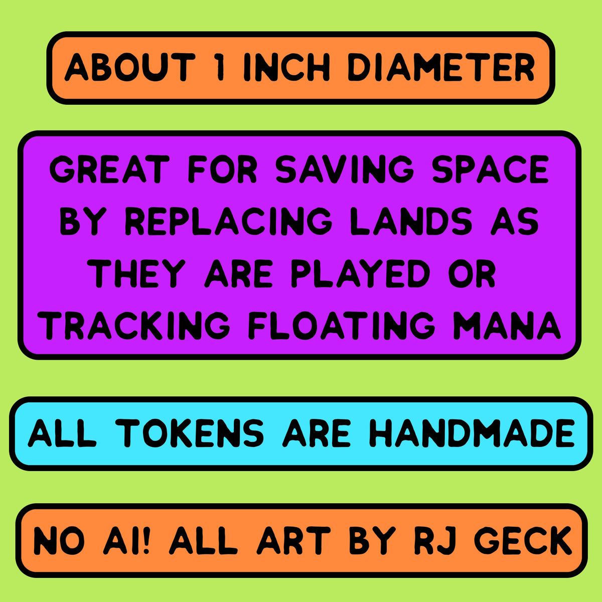 Land and Mana Tokens 1 Inch
