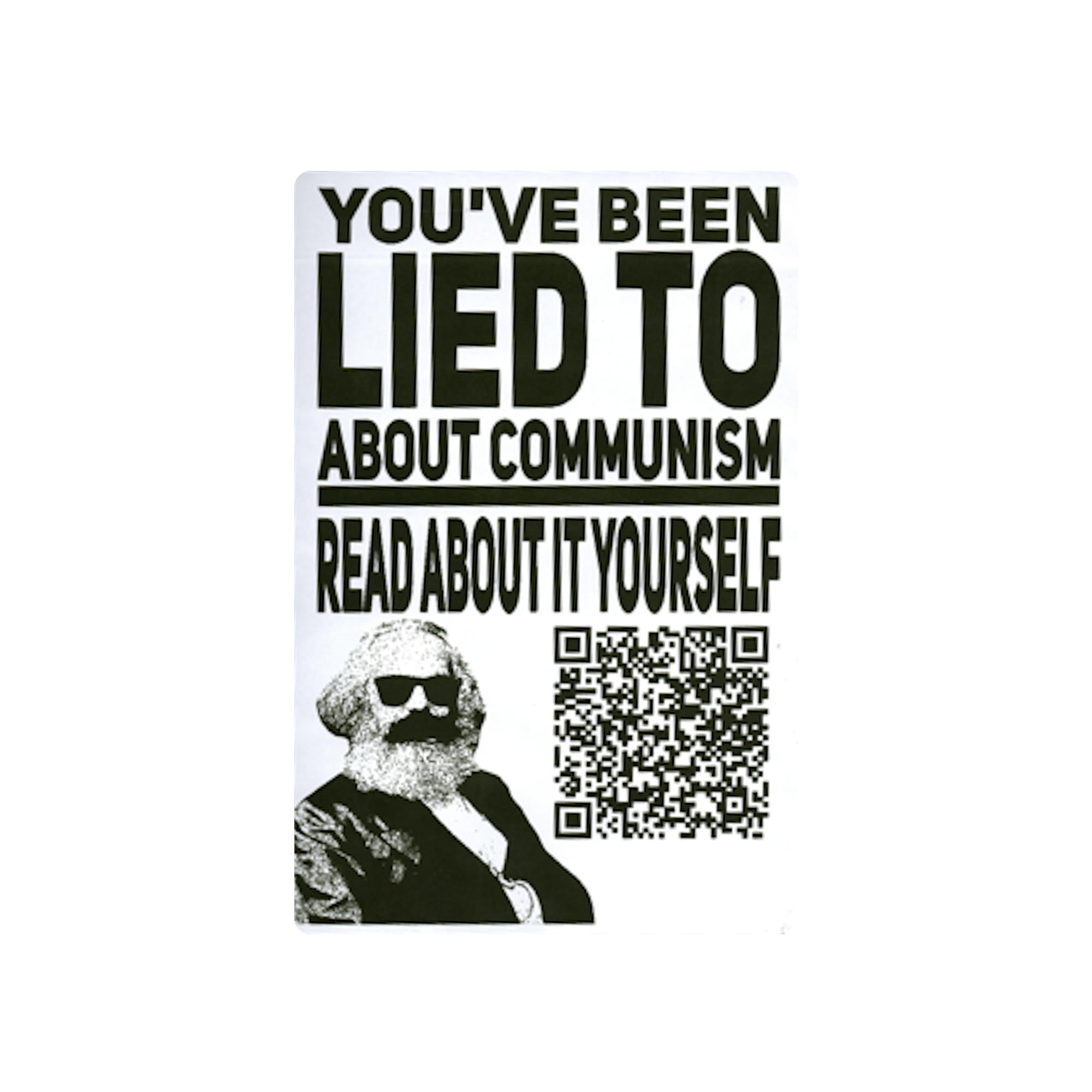 You've Been Lied to About Communism QR Code Protest Slap Sticker