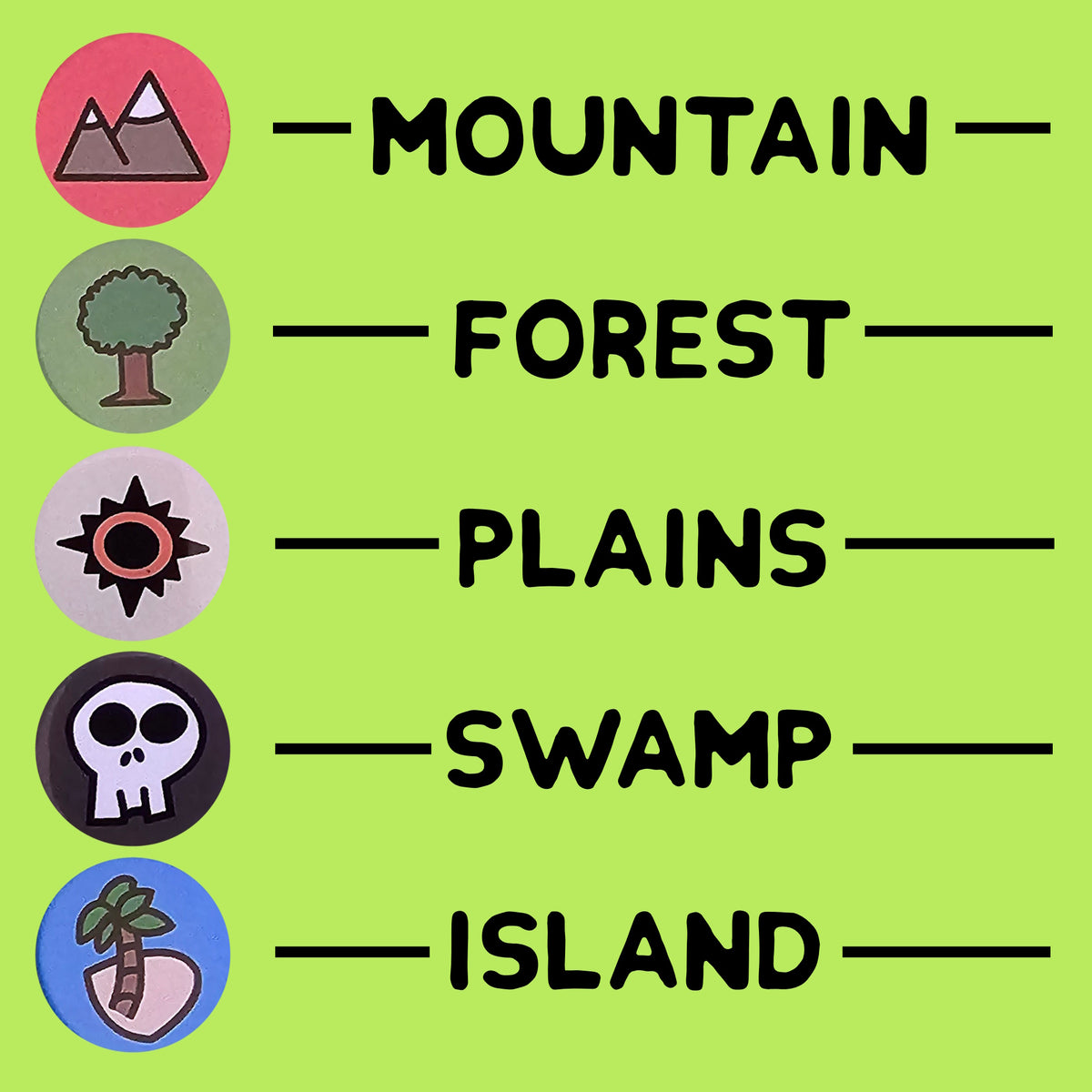 Land and Mana Tokens 1 Inch