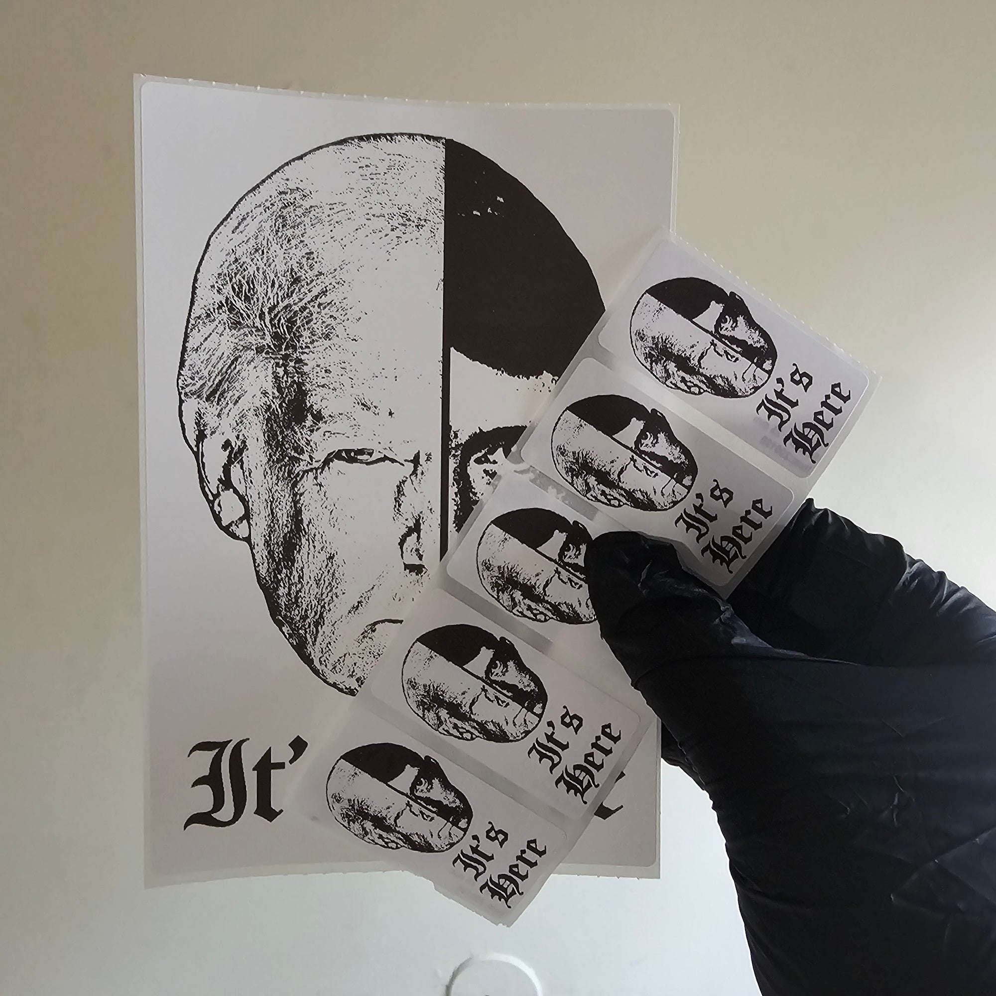 It's Here Trump Hitler Protest Slap Sticker