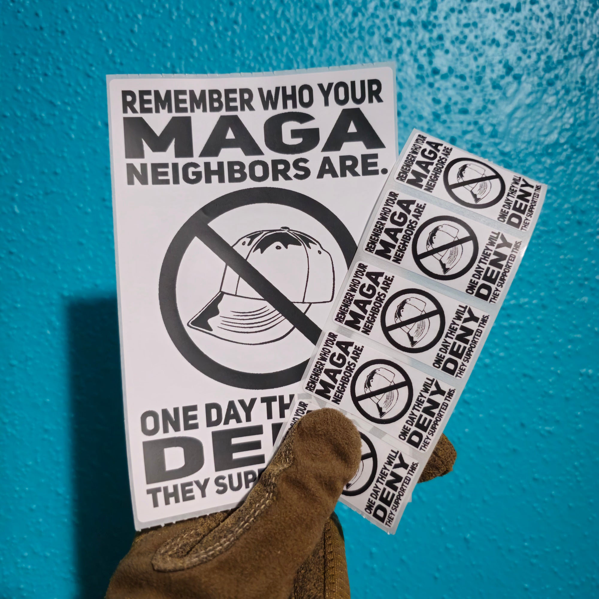 Remember Your MAGA Neighbors Protest Slap Sticker