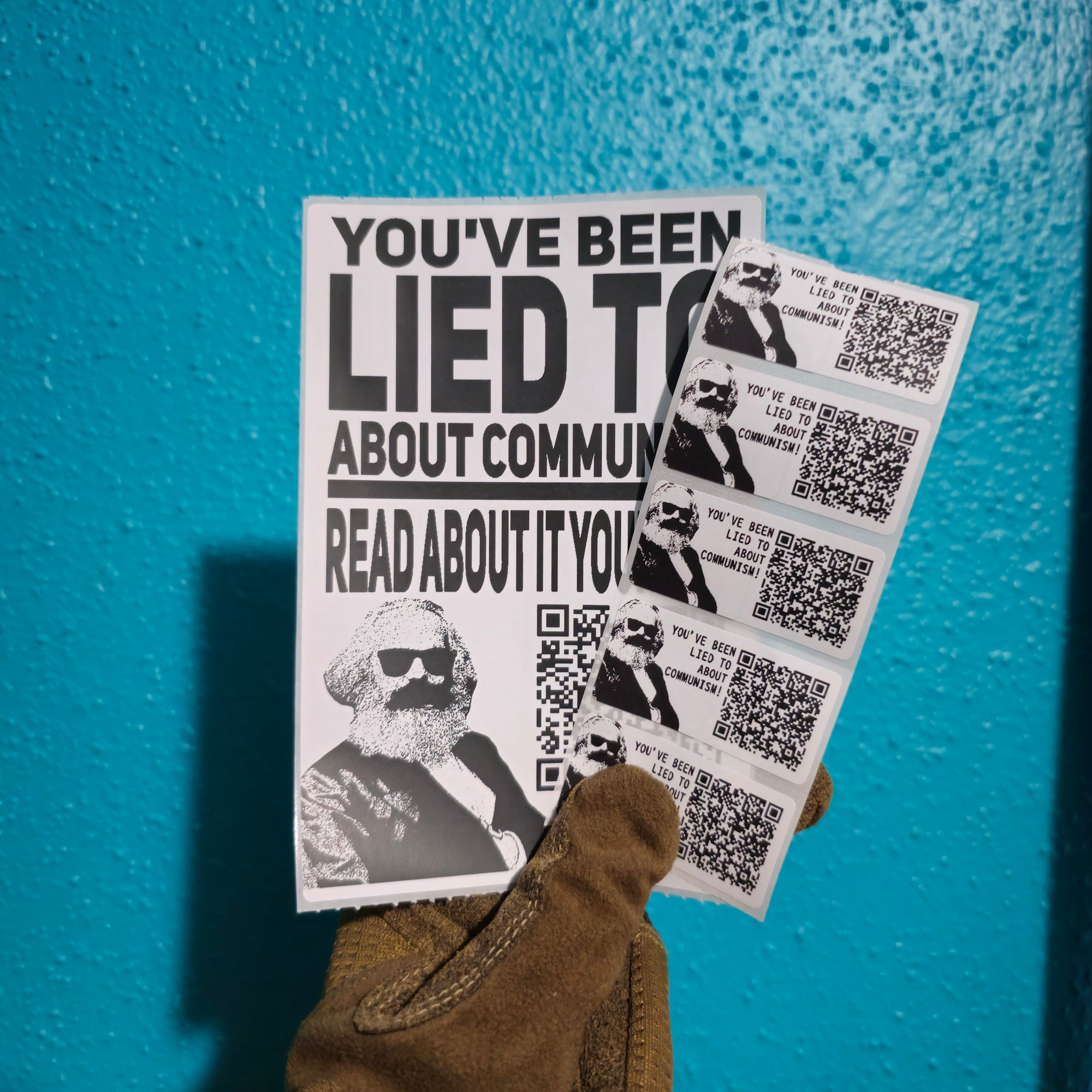 You've Been Lied to About Communism QR Code Protest Slap Sticker