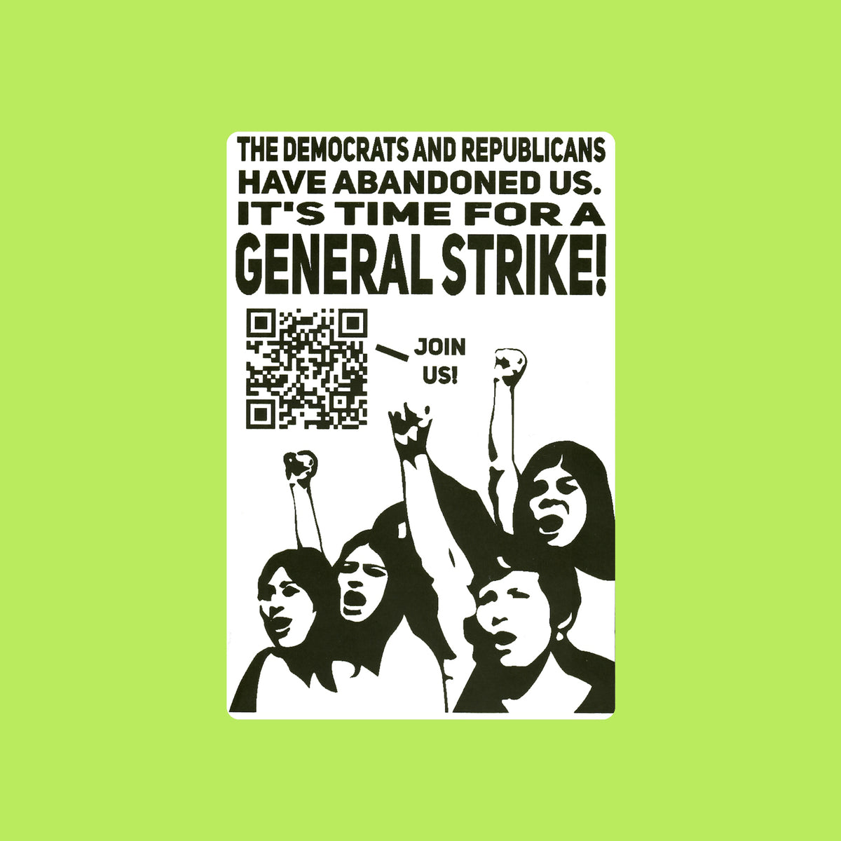 General Strike QR Code Slap Sticker