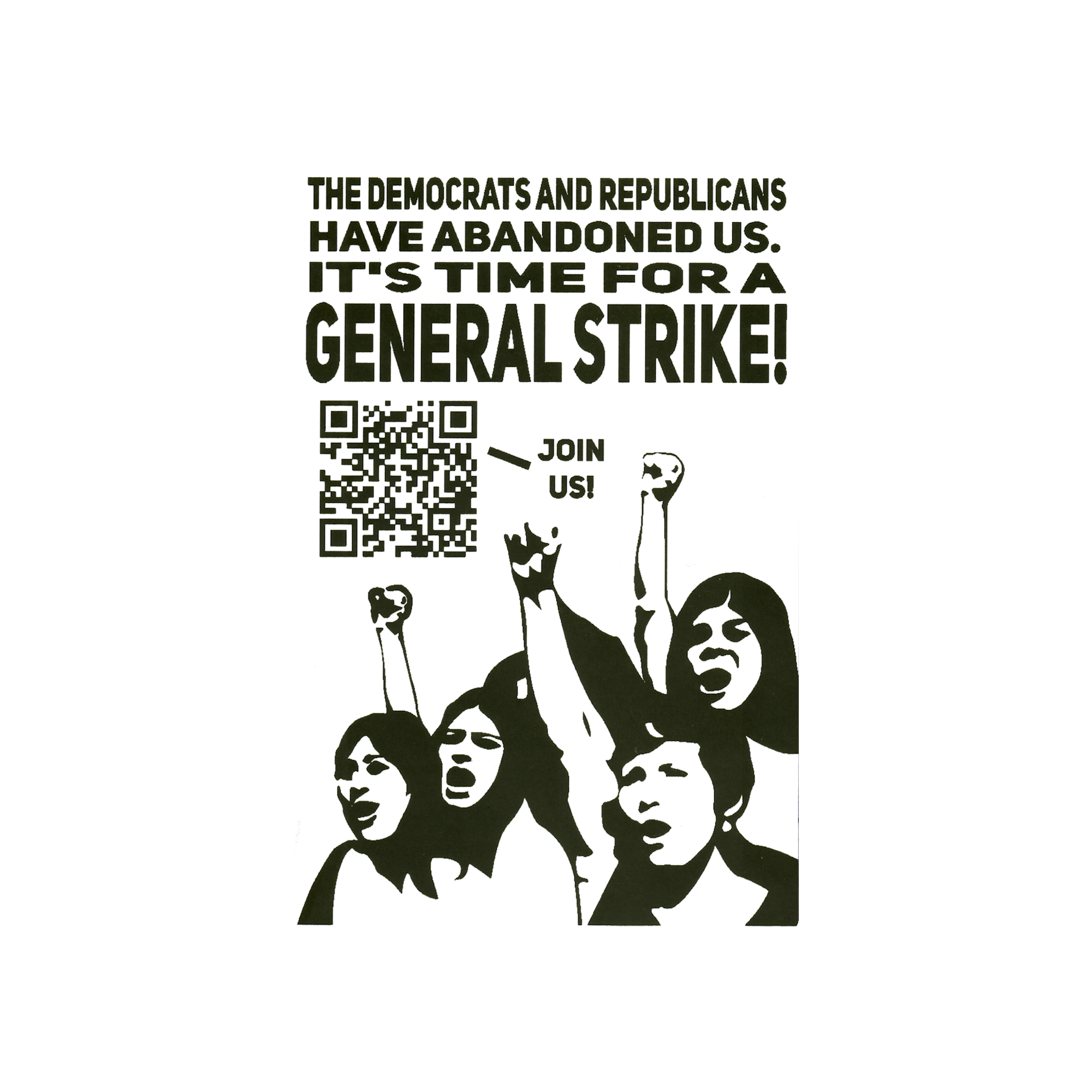 General Strike QR Code Slap Sticker