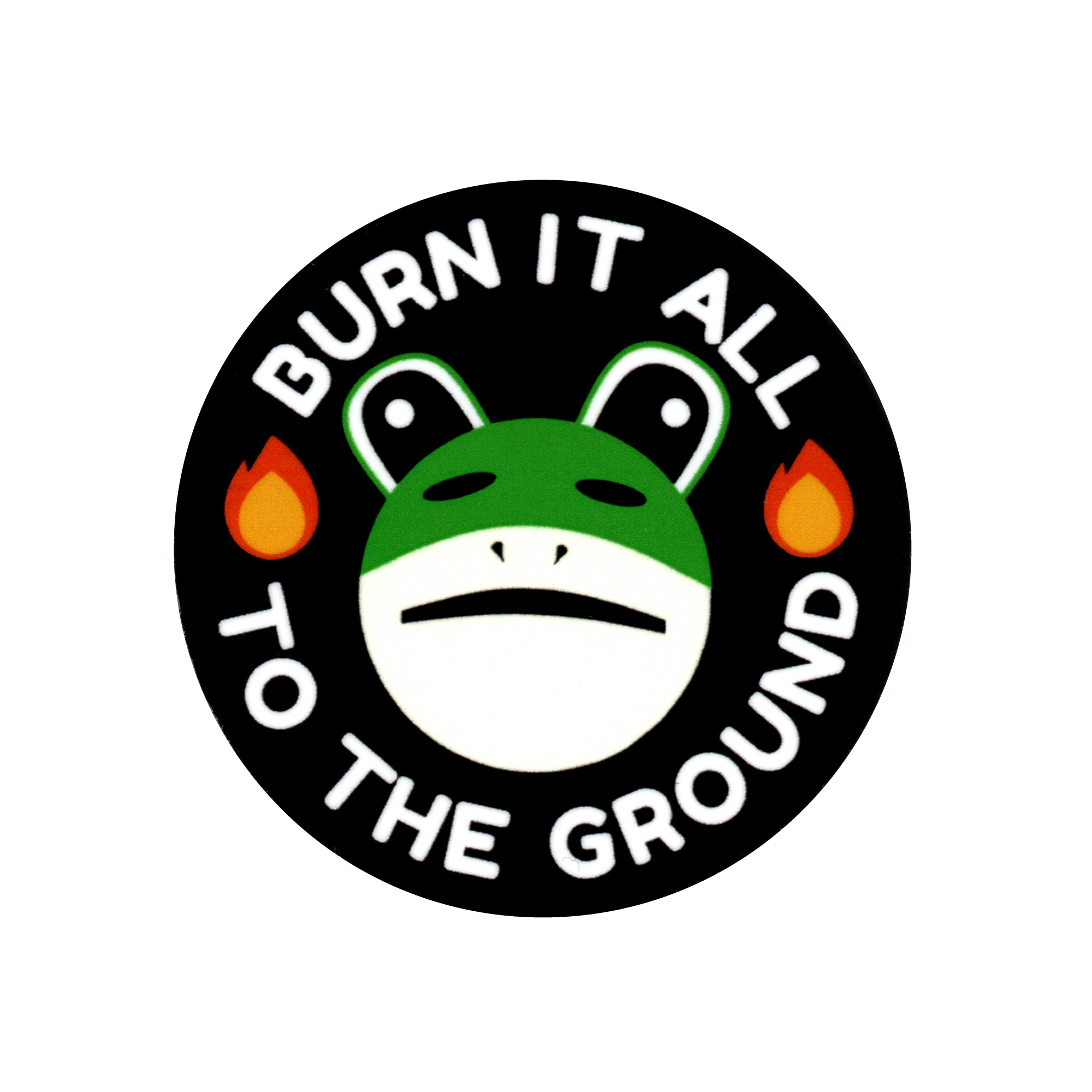 Portland Frog Burn It 2 Inch Sticker